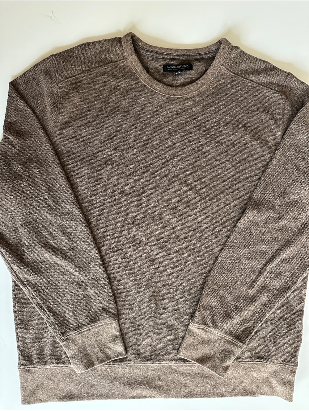 Banana Republic Men's Heathered Taupe Crewneck Sweater